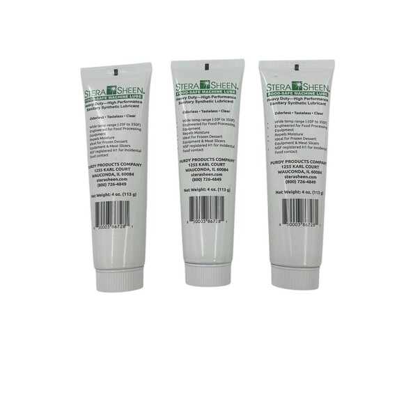STERA SHEEN FOOD- SAFE MACHINE LUBE ( 3 Pack) 4Oz Tubes Sealed Fast Shipping - Picture 3 of 3